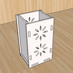Laser Cut Flower Design Pen Pencil Holder Box 3mm Free DXF File
