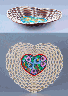 Laser Cut Flower Fruit Basket Candy Basket Free DXF File