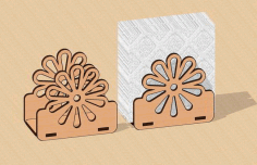 Laser Cut Flower Napkin Holder Tissue Holder Free Vector File