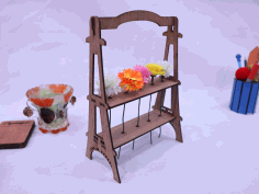Laser Cut Flower Stand Eiffel Design Free Vector File