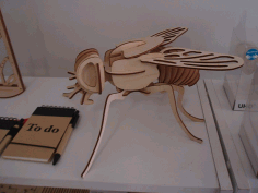 Laser Cut Fly 3d Woodcraft Hobby Wooden Model Free DXF File, Free Vectors File