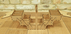 Laser Cut Folding Organizer Wooden Gift 3d Model 3d Puzzle Free DXF File, Free Vectors File