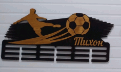 Laser Cut Football Medal Display Soccer Medal Holder Free Vector File