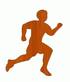 Laser Cut Football Player Running Wooden Cutout Free Vector File
