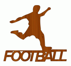 Laser Cut Football Player Wooden Cutout Free Vector File