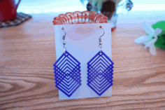 Laser Cut Geometric Design Earrings Free DXF File