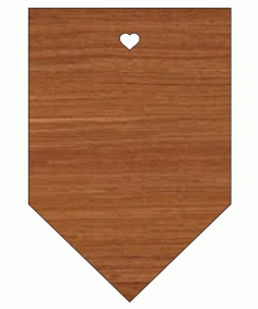 Laser Cut Gift Tag Shape Wooden Cutout Free Vector File