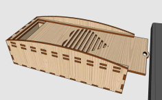 Laser Cut Gift Wooden Pencil Case Pen Holder Box Free DXF File