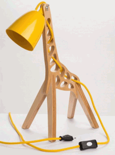Laser Cut Giraffe Lamp Template Free Vector File, Free Vectors File