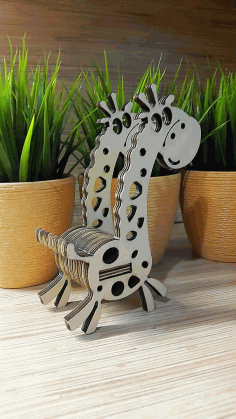 Laser Cut Giraffe Phone Stand Free DXF File