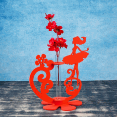 Laser Cut Girl Flask Planter Free Vector File