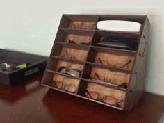 Laser Cut Glasses Storage Rack Free DXF File