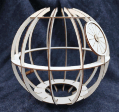 Laser Cut Global Shape Wooden Lamp Free Vector File