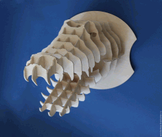 Laser Cut golova-krokodila – Crocodile Head 3d Puzzle Free DXF File, Free Vectors File