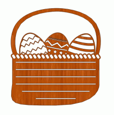 Laser Cut Graceful Easter Bunny Wooden Gift Basket Free Vector File