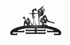 Laser Cut Gymnastics Sport Medal Hanger For Laser Cut Free DXF File