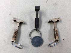 Laser Cut Hammer Fob Free Vector File