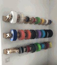 Laser Cut Hanging Filament Spool Holder 6mm Free DXF File