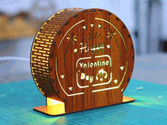 Laser Cut Happy Valentine Day Lamp Table Lamp Night Light Led Lamp 3mm Free DXF File