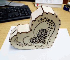 Laser Cut Heart Box Free DXF File