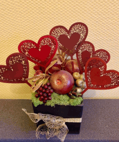 Laser Cut Heart Cake Topper Free DXF File