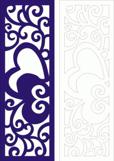 Laser Cut Heart Design Partition Wall Pattern Free DXF File