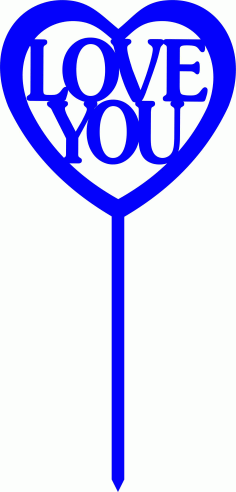 Laser Cut Heart Love Cake Topper Model Free DXF File