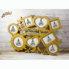 Laser Cut Heart Shape Photo Frame Free Vector File