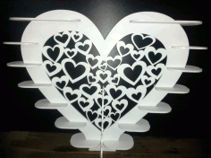 Laser Cut Heart Shape Shelf Free Vector File