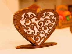 Laser Cut Heart Shaped Lamp 3mm Free Vector File