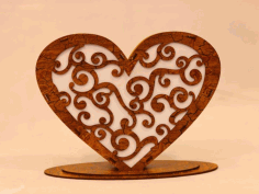 Laser Cut Heart Shaped Lamp 3mm Free DXF File