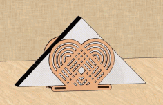 Laser Cut Heart Shaped Napkin Holder Free Vector File