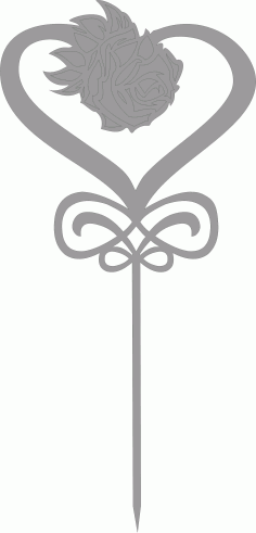 Laser Cut Heart Wedding Cake Topper Free DXF File, Free Vectors File