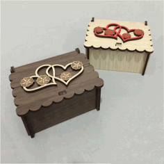 Laser Cut Heart Wooden Box Free Vector File