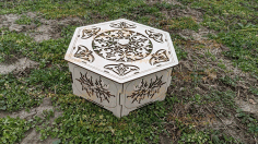 Laser Cut Hexagonal Box Free Vector File, Free Vectors File