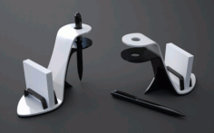 Laser Cut High Heel Shoe Business Card Pen Holder Girly Desk Accessories Free Vector File