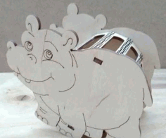 Laser Cut Hippo Pencil Holder Desk Organizer Free Vector File