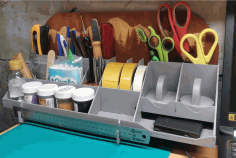Laser Cut Home Office Desk Organizer Free DXF File