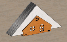 Laser Cut Home Shape Napkin Holder Wooden Tissue Paper Stand Free DXF File