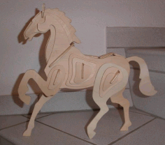 Laser Cut Horse 3d Puzzle 2mm Free DXF File
