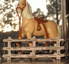Laser Cut Horse Stable Toy Fence 4.55mm Plywood Free Vector File
