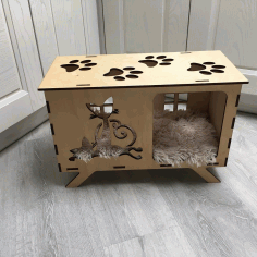 Laser Cut House For Cats And Dogs Free Vector File