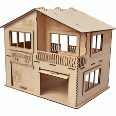Laser Cut House Garage Template Free Vector File