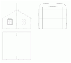 Laser Cut House Line Art Free Vector File