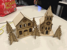 Laser Cut House Ornaments Free DXF File