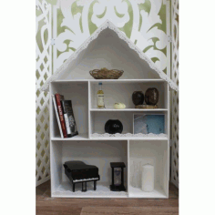 Laser Cut House Shape Decor Shelf Template Free Vector File