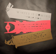 Laser Cut House Stark Bookmarks Free DXF File