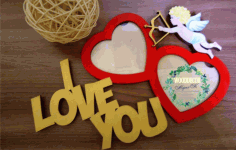 Laser Cut I Love You Photo Frames Free Vector File