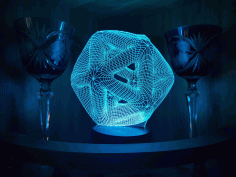 Laser Cut Icosahedron 3d Night Light Acrylic Optical Illusion Lamp Free Vector File