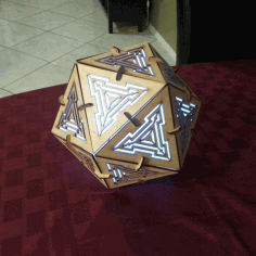 Laser Cut Icosahedron Lamp Free Vector File